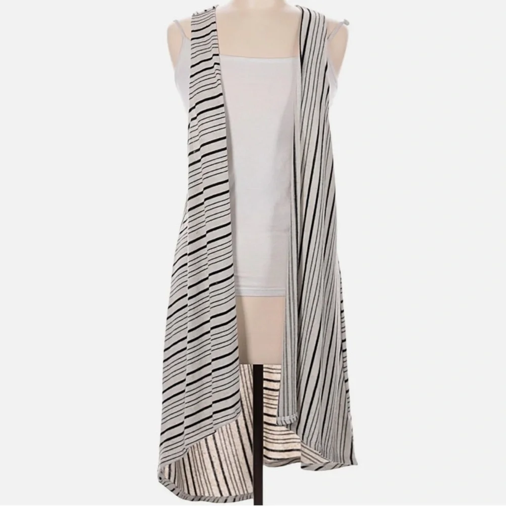 Anthropologie Sunday in Brooklyn Black & White Striped Gillie Vest size L - Picture 3 of 9